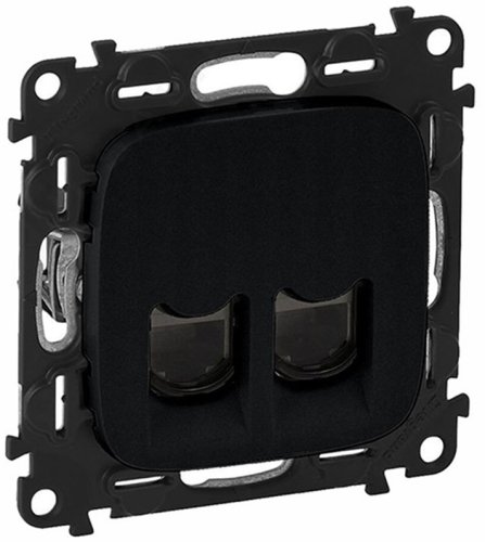 Розетка компьютерная без рамки Legrand Valena Allure 2-м. RJ45+RJ45 6e антрацит картинка